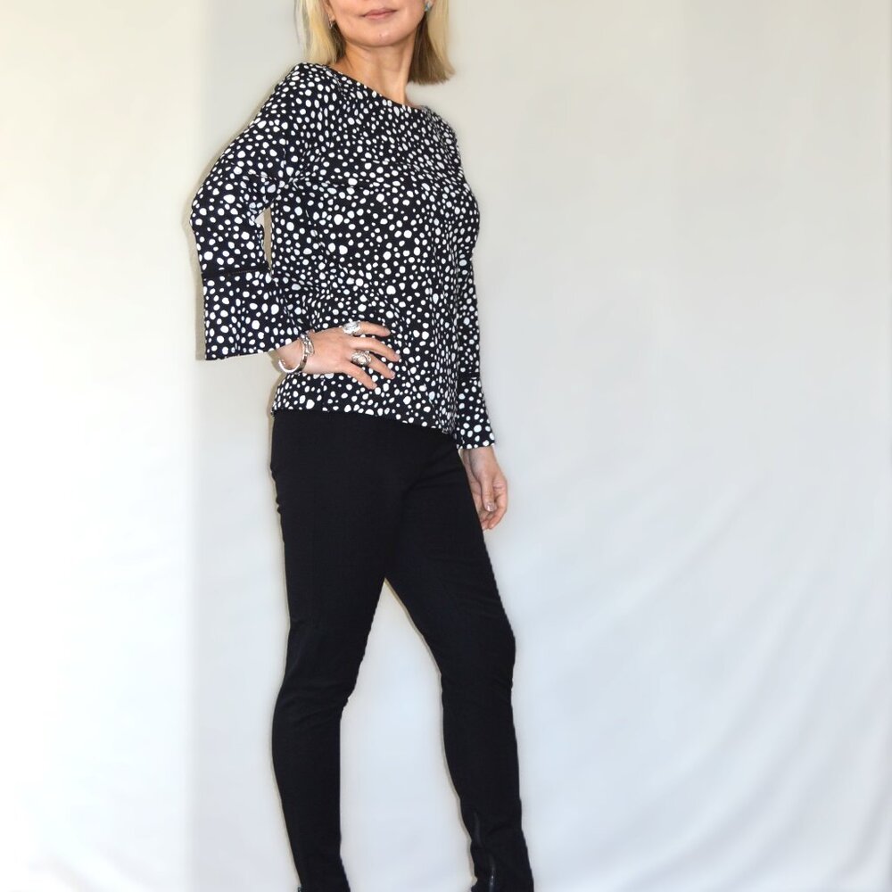 Ann Taylor Factory black spotted top